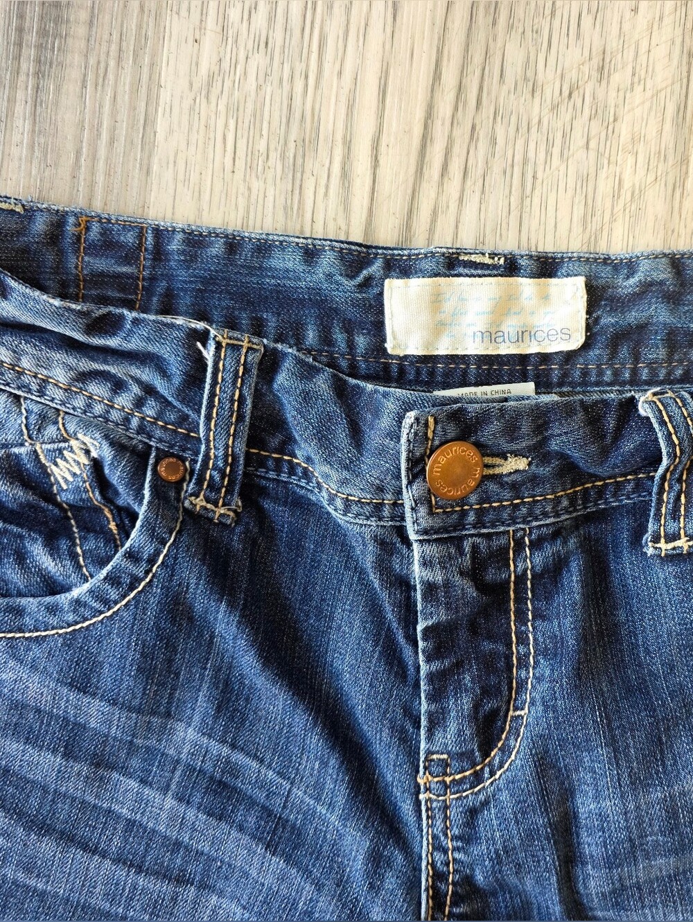 Maurices Dark Blue Distressed Cropped Jeans - Picture 4 of 12